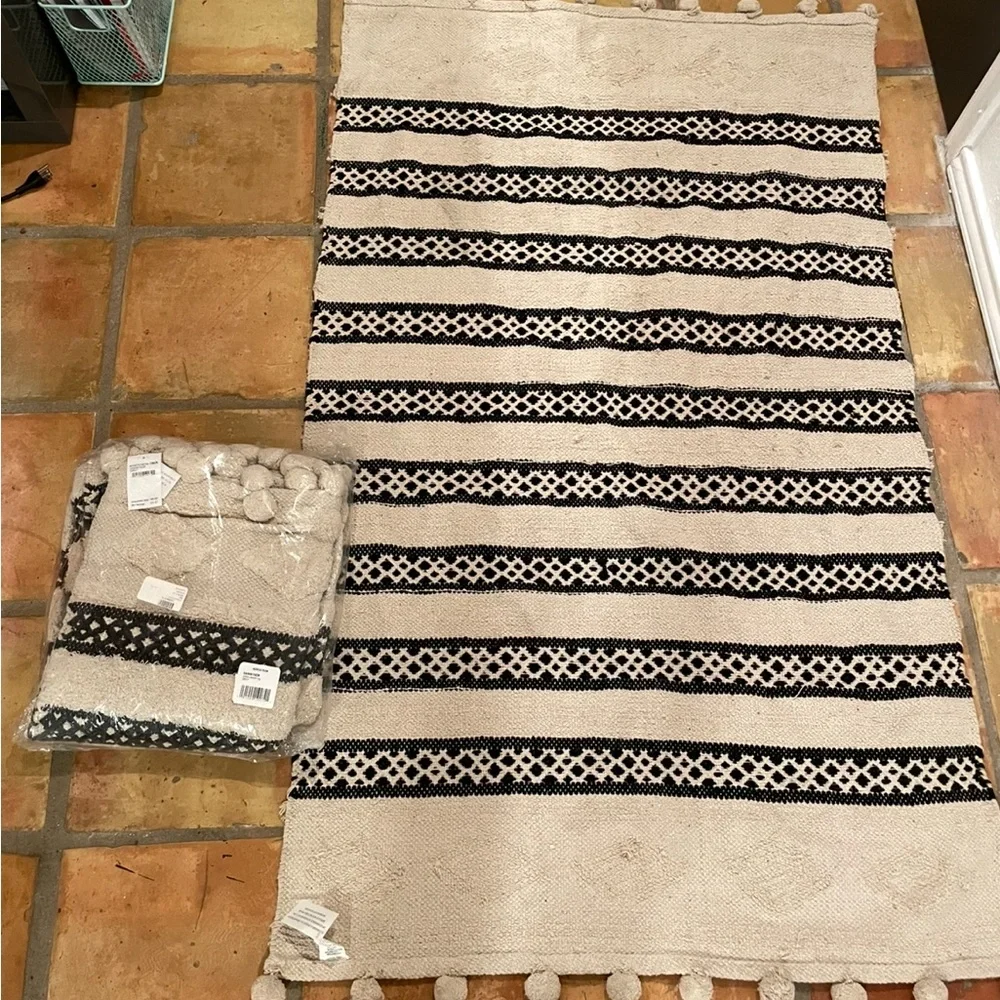 2 Nordstrom Cream Textured Rugs
